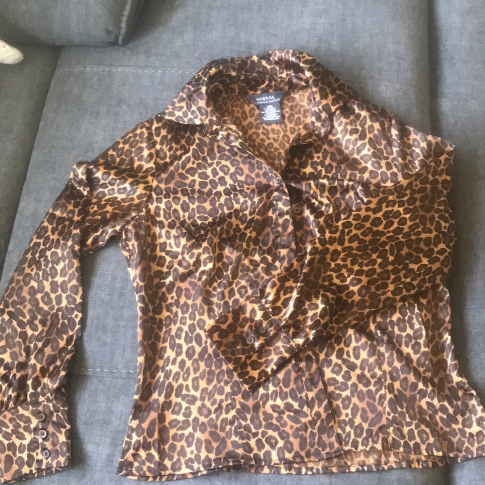 Leopard print button up shirt